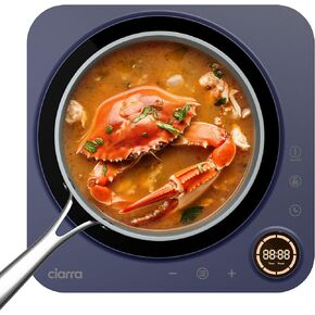 CIARRA CATIH1A-M Portable Induction Cooktop, Slim Single Electric Countertop Burner with Sensor Touch and Digital time, Blue