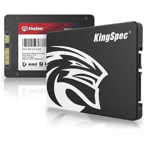 KingSpec 512 جيجابايت 2.5 بوصة SATA SSD، محرك أقراص الحالة الصلبة الداخلي SATA III 6 جيجابايت/ثانية - فلاش NAND TLC ثلاثي الأبعاد، متوافق مع سطح المكتب/الكمبيوتر المحمول/الكل في واحد (P3,512 جيجابايت) in Kuwait