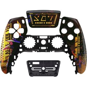 eXtremeRate Cyber Plague Touchpad Front Top Shell Compatible with ps5 Controller BDM-010 BDM-020, DIY Replacement Shell Custom Touch Pad Cover Faceplate Compatible with ps5 Controller