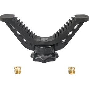 HUNTPAL 360° Rotatable V Yoke Gun Holder Rifle Rest for Shooting Stick Tripod Stand, Nylon Heavy Duty Mount Attachment with 2 Pcs 3/8" to 1/4" Screws for Shotgun Hunting Tripod Bipod Monopod