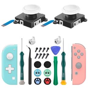 LONANDY 2 Pack Joycon Joysticks, Joycon Repair Kit Joystick Replacement Parts for Nintendo Switch, Switch Lite & Switch OLED, Include Thumb Grips, Metal Lock Buckles