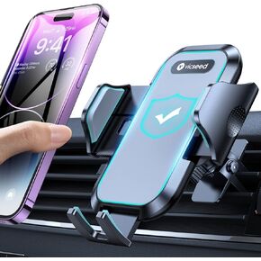 VICSEED Car Phone Holder Mount [All-Round Silicone Protection][Doesn't Slip&Drop] Air Vent Cell Phone Holder for Car Hands Free Easy Clamp Cradle in Vehicle for iPhone Samsung Android Smartphone