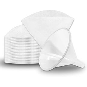 Birllaid Non Woven Filter Cones Filter Cooking Oil Clean Filtering Deep Fryer, Package of 1 Cone Holder and 50 Filter Cones