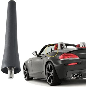 Anina 2.5 Inch Stubby Antenna Mast Compatible with 1998-2019 Mini Cooper/Countryman BMW Z3/Z4/128i VW Polo/Golf AM/FM Radio Antenna Car Wash Proof