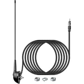 Anina 16 Inch AM/FM Universal Top/Side Mount Antenna for Vehicle Truck Boat ATV UTV RV Motorcycle, 16" Car Radio Aerial Replacement Mast w/Mount Base and Extension Cable for Stereo Receiver Head Unit
