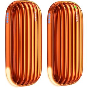 Hand Warmers Rechargeable - 14000mAh Rechargeable Hand Warmers 2 Pack, 15Hrs Warmth Heat Up to 131℉ with LED Light, USB Electric Heated Hand Warmers Reusable Power Bank for Golf, Raynauds, Camping