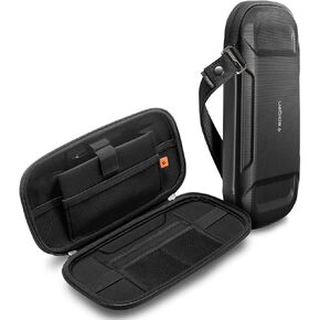 Spigen Life Slim Rugged Armor Pro Hard Shell Portable Cable Organizer Bag Compact Carrying Case Electronic Accessories Power Adapters Travel Small Storage for Cords, Chargers, USB, SD Card - Black