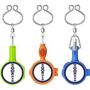 HOOK-EZE Fishing Knot Tying Tool, Fishing Gear for Tying Line to Fish Hooks, Nail Knot Tool for Bass & Fly Fishing, Fishing Accessories Cover Hook on Rod, Fishing Gifts for Men, Stocking Stuffer, 3Pcs