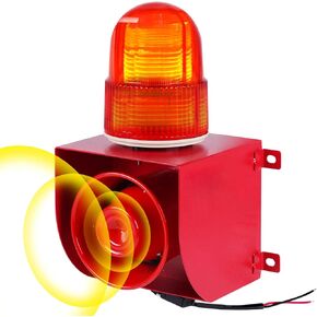 Industrial Siren Alarm Horn Strobe Loud Flashing Alarm Siren AC110V 120dB Outdoor Siren Safety Alarm Horn Indoor Warning Siren Light Emergency Waterproof