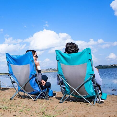 KingCamp Folding Backpack Beach Chair 2 Pack, Sturdy & Lightweight High Back Camping Chair with Headrest, Cup Holder, Seatback Pocket, for Outdoor Sand in Saudi Arabia