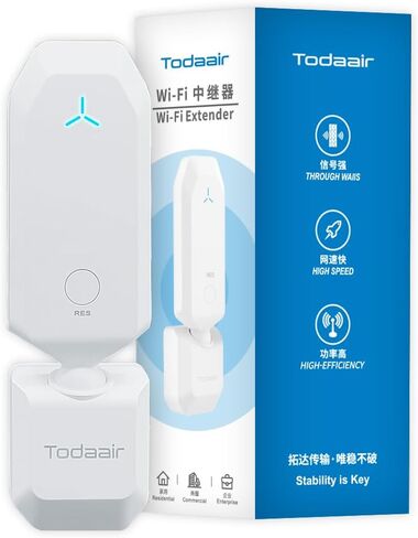 WiFi Extender｜2.4GHz｜300Mps Signal Booster｜IEEE 802.11a/b/g/n｜ Coverage Radius 150 ft｜25 Devices｜180° Rotating Antenna Design｜Plug and Play｜AC 110-240V in Saudi Arabia