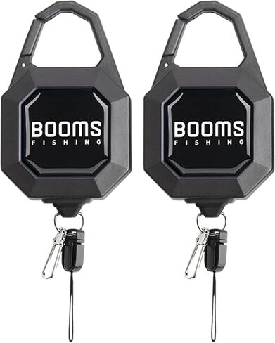 Booms Fishing 2-Pack Locking Retractable Keychain, RG4 Fly Fishing Retractor, Heavy Duty Badge Holder, Retractable Gear Tether with 27.5"Retractable Cord, Black in Saudi Arabia