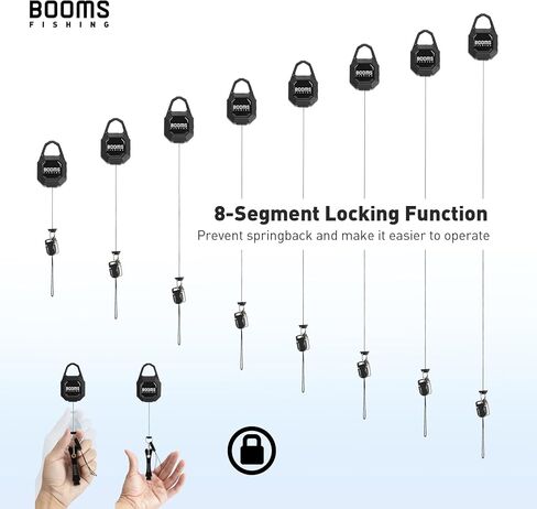 Booms Fishing 2-Pack Locking Retractable Keychain, RG4 Fly Fishing Retractor, Heavy Duty Badge Holder, Retractable Gear Tether with 27.5"Retractable Cord, Black in Saudi Arabia