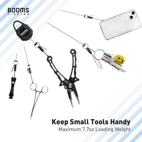Booms Fishing 2-Pack Locking Retractable Keychain, RG4 Fly Fishing Retractor, Heavy Duty Badge Holder, Retractable Gear Tether with 27.5"Retractable Cord, Black in Saudi Arabia