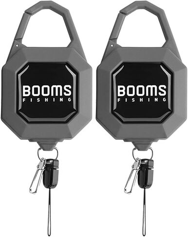 Booms Fishing 2-Pack Locking Retractable Keychain, RG4 Fly Fishing Retractor, Heavy Duty Badge Holder, Retractable Gear Tether with 27.5"Retractable Cord, Black in Saudi Arabia