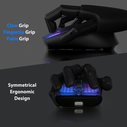 ATTACK SHARK X5 Wireless Gaming Mouse with Tri-Modes BT 5.1/2.4Ghz/USB-C,Lightweight 49g,PAW3212 Optical Sensor,Rechargeable Battery,RGB LED Honeycomb Mice for PC/Tablet/Desktop/Office/Games-Black in Saudi Arabia