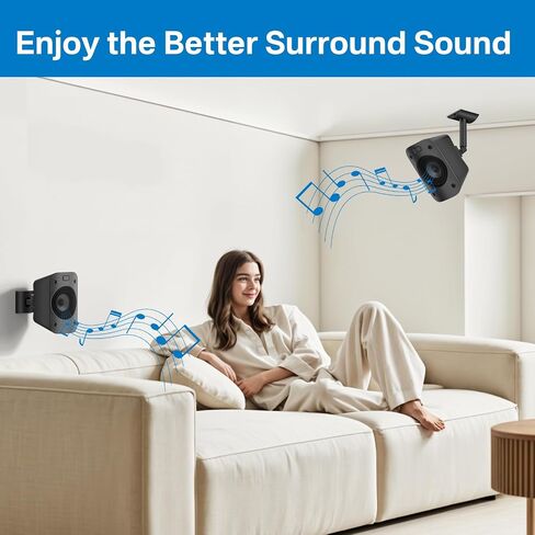حامل مكبر صوت لحامل مكبر الصوت Logitech Z906 على الحائط مع حامل سقف قابل للإمالة والدوران لحامل مكبر الصوت Logitech Z906، زوج in Kuwait