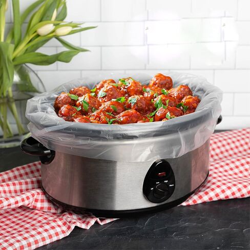 Party Bargains 30 Bags Slow Cooker Liners - Fits 7-8 Quarts, 21 x 4 x 13 Inches, 4" Wide Gusset, X-Large Crock Pot Liners, Multi Use Cooking Bags, Sous Vide in Saudi Arabia