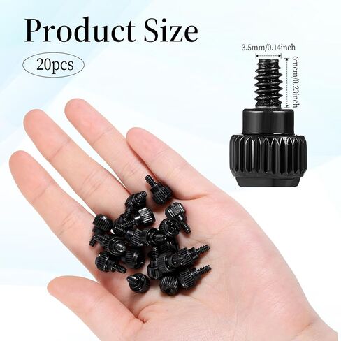 20PCS Computer Case Thumb Screws 6-32 Thread PC Computer Case Thumb Screws Thread Screws for Computer PC Case Power Supply PCI Slots Hard Drives Black in Kuwait