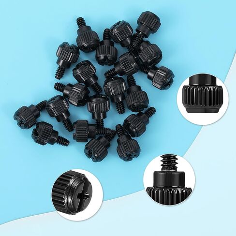 20PCS Computer Case Thumb Screws 6-32 Thread PC Computer Case Thumb Screws Thread Screws for Computer PC Case Power Supply PCI Slots Hard Drives Black in Kuwait