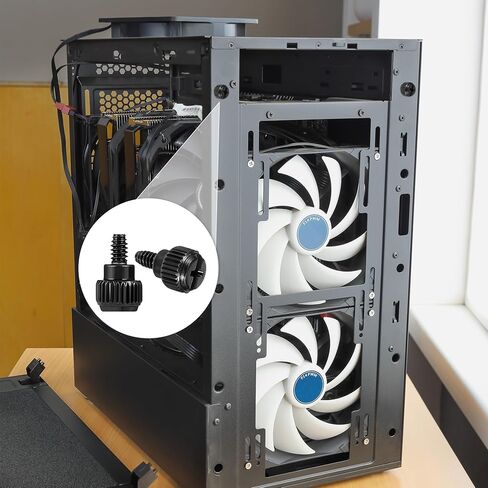 20PCS Computer Case Thumb Screws 6-32 Thread PC Computer Case Thumb Screws Thread Screws for Computer PC Case Power Supply PCI Slots Hard Drives Black in Kuwait