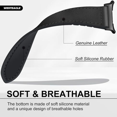 Magnetic Leather Watch Band Compatible with Samsung Galaxy Watch Ultra 47mm (2024) Magnetic Buckle Design Adjustable Classic Wristbands Accessories Replacement Straps for Men and Women in Kuwait