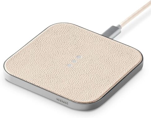 COURANT Catch:1 Classics - Italian Leather Wireless Charging Pad - Compatible with iPhone 16, 15, 14, 13, 12, 11, X, Samsung Galaxy S23, S22, S21, S20, Note, AirPods, AirPods Pro (Bone) in Saudi Arabia