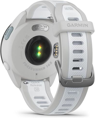 حزمة ساعة Garmin Forerunner 165 (رمادي ضبابي/حجر أبيض) تعمل بنظام تحديد المواقع العالمي (GPS) - شاشة لمس AMOLED، بطارية تدوم 11 يومًا، تدريب واسترداد مع سماعات أذن PlayBetter اللاسلكية للجري in Kuwait