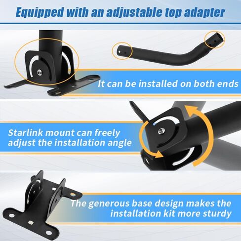 Satellite Mounts Starlink roof Mount Starlink Gen 3 Mount kit fit for Starlink Gen 3/V3 Wall Mount Pole Mount Long Wall Mount Pipe Adapter in Saudi Arabia