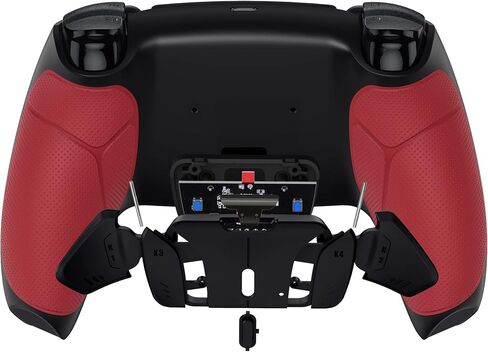 eXtremeRate Volcanic Red Rubberized Grip Programable RISE4 Remap Kit for PS5 Controller BDM-030 040 050, Upgrade Board & Redesigned Back Shell & 4 Back Buttons for PS5 Controller - Without Controller in Saudi Arabia