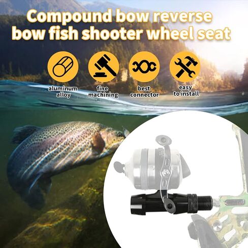 Bowfishing بكرة مقعد جبل، الرماية الصيد سبائك الألومنيوم مرساة حامل عدة الثقيلة الغزل بكرات مجموعة ملحق مع استقرار تصاعد ثقب لمركب قوس منحني الصيد قضيب الصيد الكبار in Saudi Arabia
