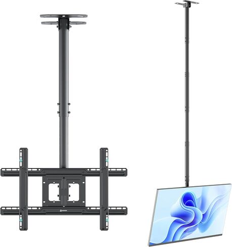 ONKRON TV Ceiling Mount for 32-80 Inch Screen up to 150 lbs, Long & Height Adjustable TV Mount Ceiling max VESA 600x400 Full Motion Ceiling TV Mount Swivel and Tilt/Ceiling Mount TV Bracket Black in Kuwait