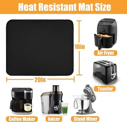 Heat Resistant Mat for Air Fryer, Oven, Countertop, 15x18in Hot Pads for Kitchen Counter, Heat Shield & Quartz Countertop Protector Mat, Air Fryer & Coffee Machine Accessories in Saudi Arabia