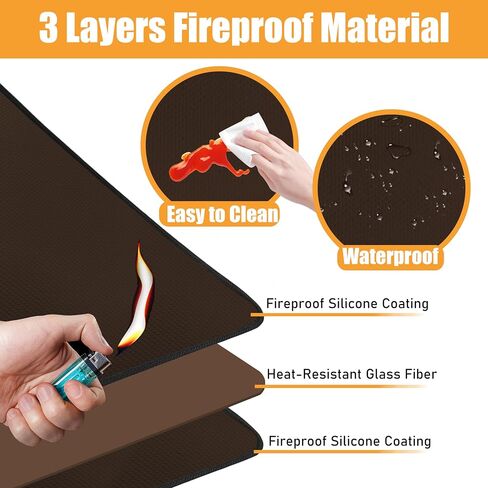 Heat Resistant Mat for Air Fryer, Oven, Countertop, 15x18in Hot Pads for Kitchen Counter, Heat Shield & Quartz Countertop Protector Mat, Air Fryer & Coffee Machine Accessories in Saudi Arabia