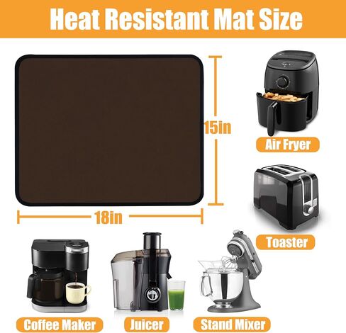 Heat Resistant Mat for Air Fryer, Oven, Countertop, 15x18in Hot Pads for Kitchen Counter, Heat Shield & Quartz Countertop Protector Mat, Air Fryer & Coffee Machine Accessories in Saudi Arabia