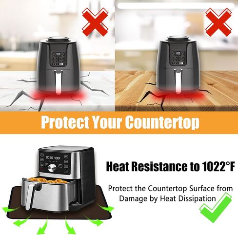 Heat Resistant Mat for Air Fryer, Oven, Countertop, 15x18in Hot Pads for Kitchen Counter, Heat Shield & Quartz Countertop Protector Mat, Air Fryer & Coffee Machine Accessories in Saudi Arabia