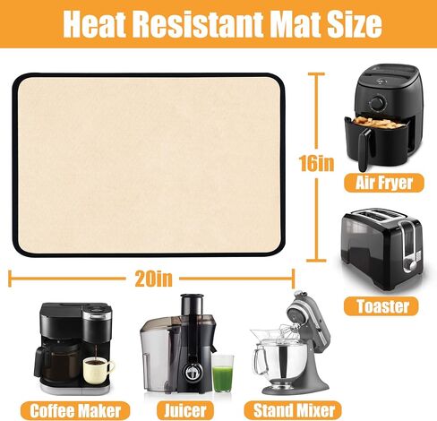 Heat Resistant Mat for Air Fryer, Oven, Countertop, 15x18in Hot Pads for Kitchen Counter, Heat Shield & Quartz Countertop Protector Mat, Air Fryer & Coffee Machine Accessories in Saudi Arabia