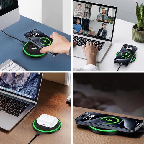 Wireless Charger Fast Charging Pad for Motorola Razr/Edge 2024,Moto G 5G 2024,Moto G Power/Stylus 5G 2024,15W Charging Station with QC Adapter for Samsung Galaxy S24 S23 S22,iPhone 16/15,Pixel 9 8a 8 in Saudi Arabia