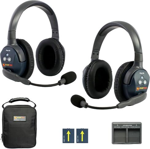 EARTEC Ultralite PRO16 ETP2D نظام اتصال داخلي لاسلكي مزدوج كامل المدى - 2 سماعات أذن مزدوجة، نطاق يصل إلى 1/2 ميل، 2.4 جيجا هرتز، شركة أمريكية in Kuwait
