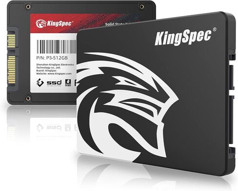 KingSpec 512 جيجابايت 2.5 بوصة SATA SSD، محرك أقراص الحالة الصلبة الداخلي SATA III 6 جيجابايت/ثانية - فلاش NAND TLC ثلاثي الأبعاد، متوافق مع سطح المكتب/الكمبيوتر المحمول/الكل في واحد (P3,512 جيجابايت) in Kuwait