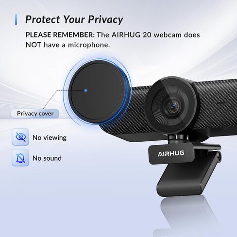 Webcam No Mic with Privacy Cover, USB Web Cam for Computer and Laptop Plug & Play, Web Camera Without Audio, 78° Wide-Angle,for Streaming and Conferencing (2K Webcam No Mic) in Kuwait