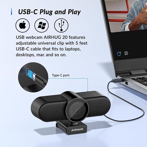 Webcam No Mic with Privacy Cover, USB Web Cam for Computer and Laptop Plug & Play, Web Camera Without Audio, 78° Wide-Angle,for Streaming and Conferencing (2K Webcam No Mic) in Kuwait