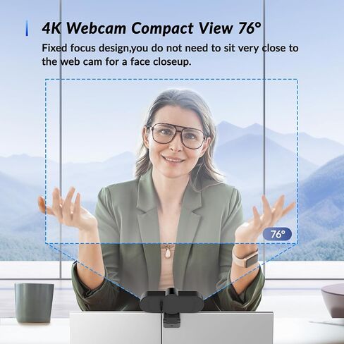 Webcam No Mic with Privacy Cover, USB Web Cam for Computer and Laptop Plug & Play, Web Camera Without Audio, 78° Wide-Angle,for Streaming and Conferencing (2K Webcam No Mic) in Kuwait