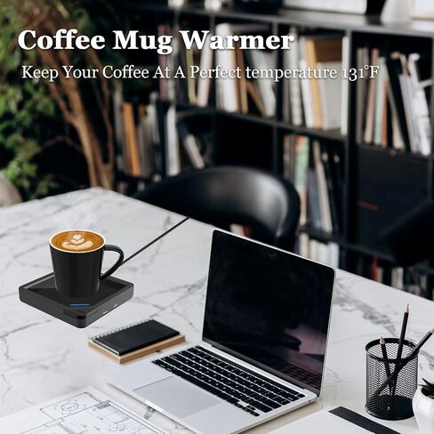 USB Coffee Mug Warmer:Smart Electric Coffee Cup Warmer for Desk with Auto Shut Off-Coffee Accessories for Home Office Desk (Black) in Saudi Arabia