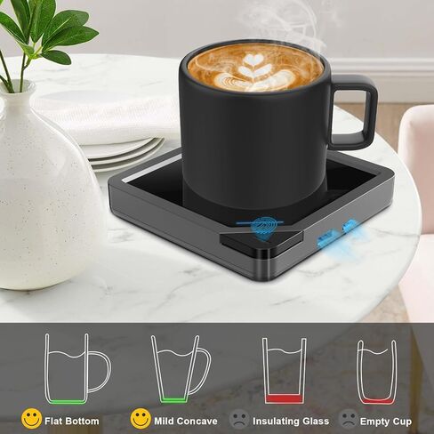 USB Coffee Mug Warmer:Smart Electric Coffee Cup Warmer for Desk with Auto Shut Off-Coffee Accessories for Home Office Desk (Black) in Saudi Arabia