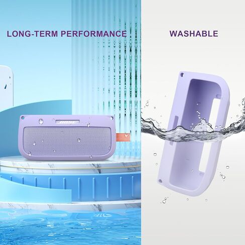 BOVKE Silicone Case Cover Compatible with Bose SoundLink Flex Bluetooth Portable Speaker, Soft Protective Silicone Sleeve for Bose SoundLink Flex Wireless Speaker with 2 Straps, Purple in Saudi Arabia