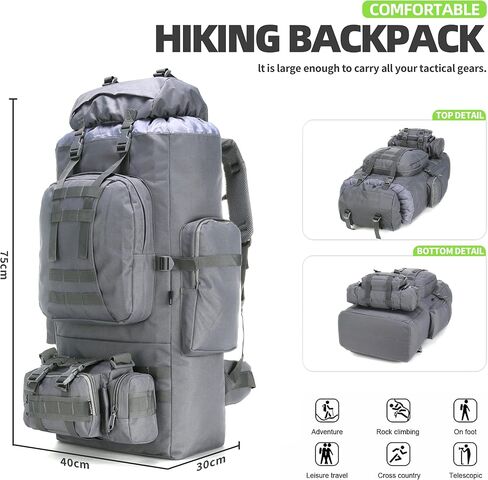 King'sGuard 100L Camping Hiking Backpack Molle Rucksack Military Camping Backpacking Daypack in Saudi Arabia