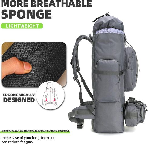 King'sGuard 100L Camping Hiking Backpack Molle Rucksack Military Camping Backpacking Daypack in Saudi Arabia