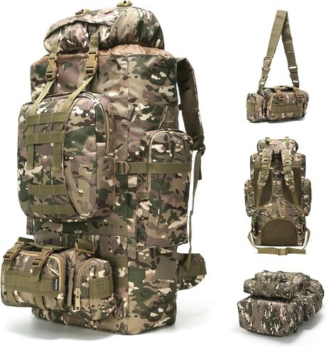 King'sGuard 100L Camping Hiking Backpack Molle Rucksack Military Camping Backpacking Daypack in Saudi Arabia