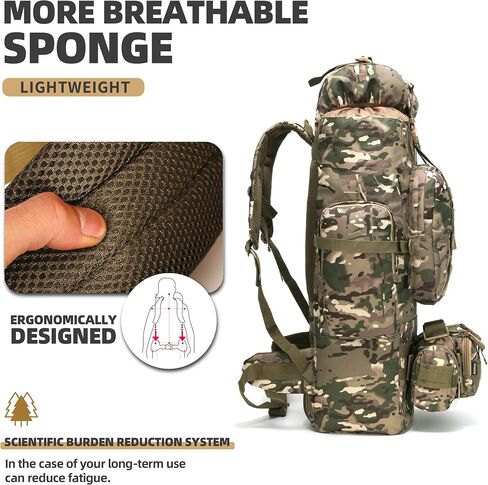 King'sGuard 100L Camping Hiking Backpack Molle Rucksack Military Camping Backpacking Daypack in Saudi Arabia